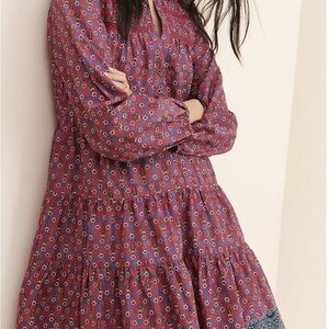 Anthropologie Diyana Tiered Tunic Mini Dress